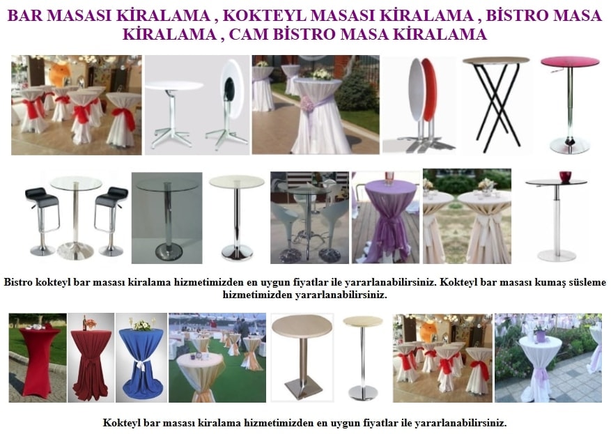 ali kokteyl bar masas� sandalyesi kiralama